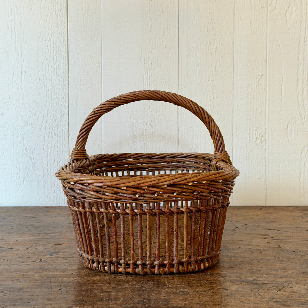 Openwork Small Wicker Butter Basket - Brown