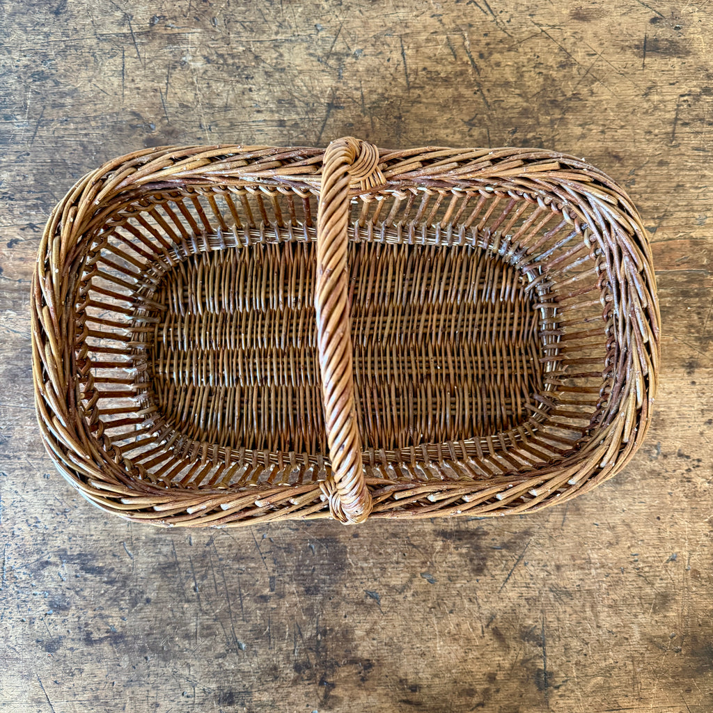 Openwork Small Wicker Butter Basket - Brown
