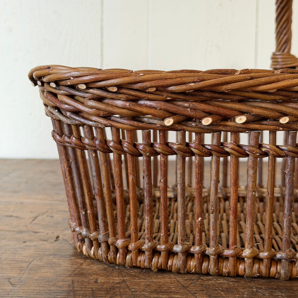 Openwork Small Wicker Butter Basket - Brown