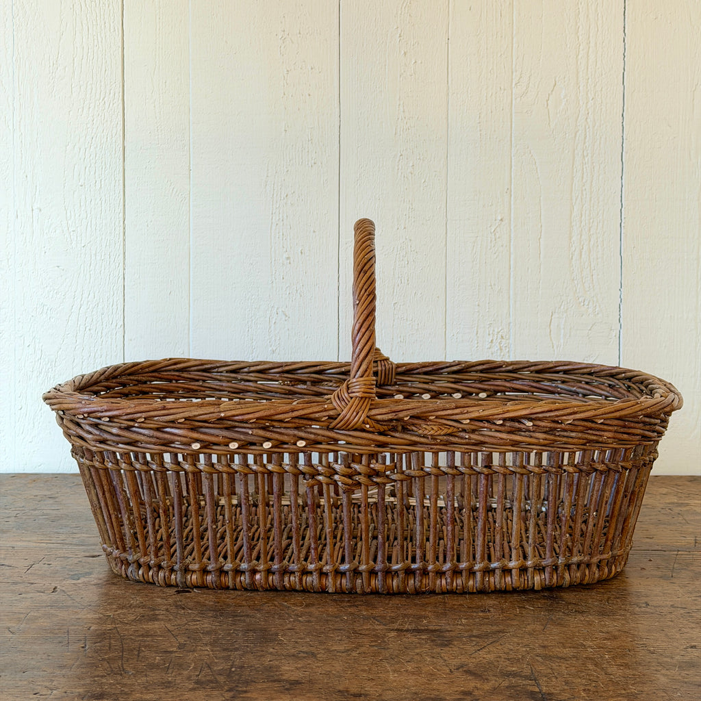 Openwork Large Wicker Butter Basket - Brown