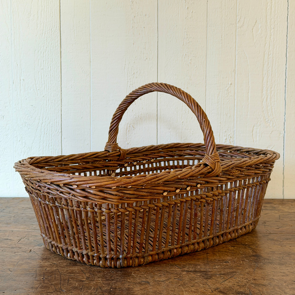 Openwork Large Wicker Butter Basket - Brown
