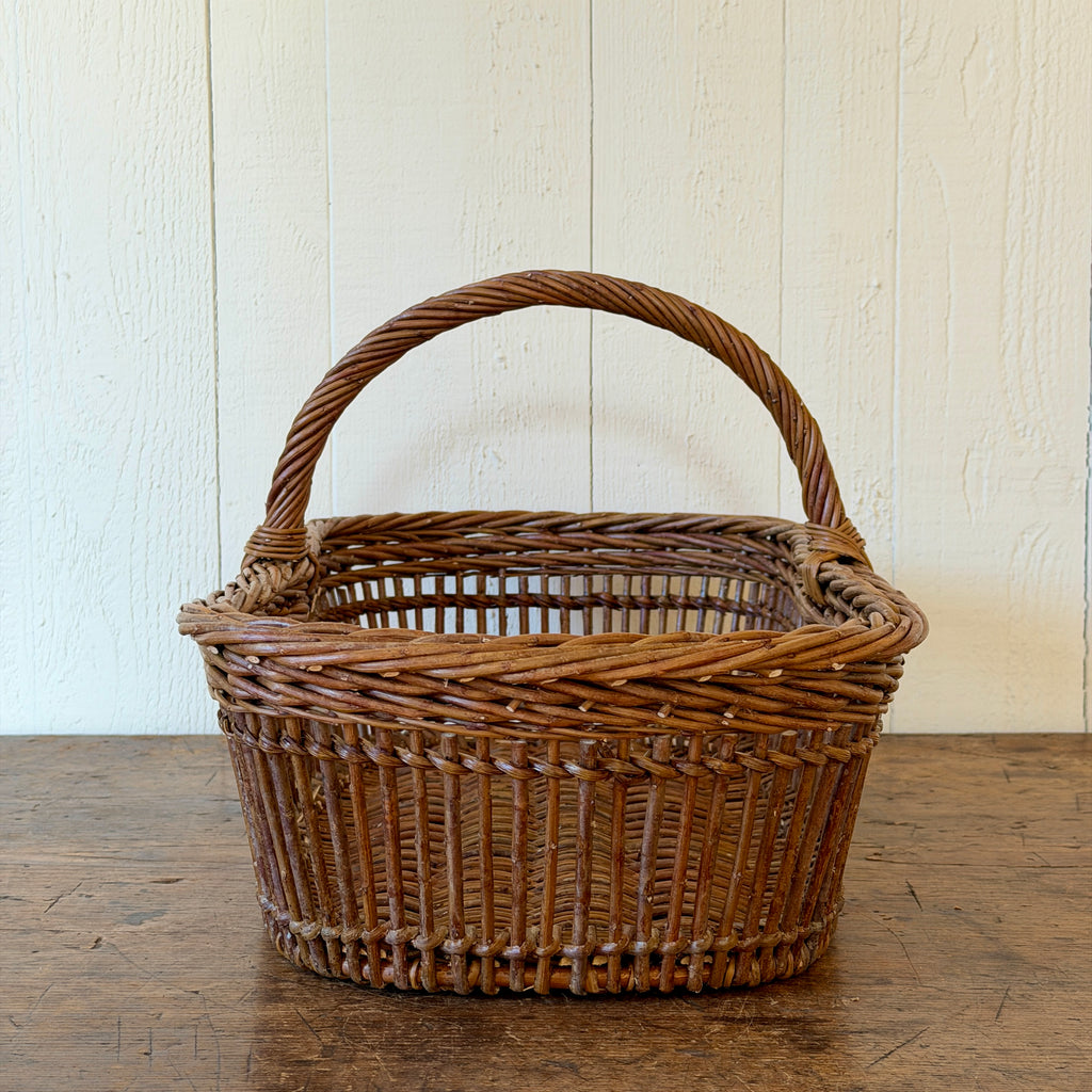 Openwork Large Wicker Butter Basket - Brown