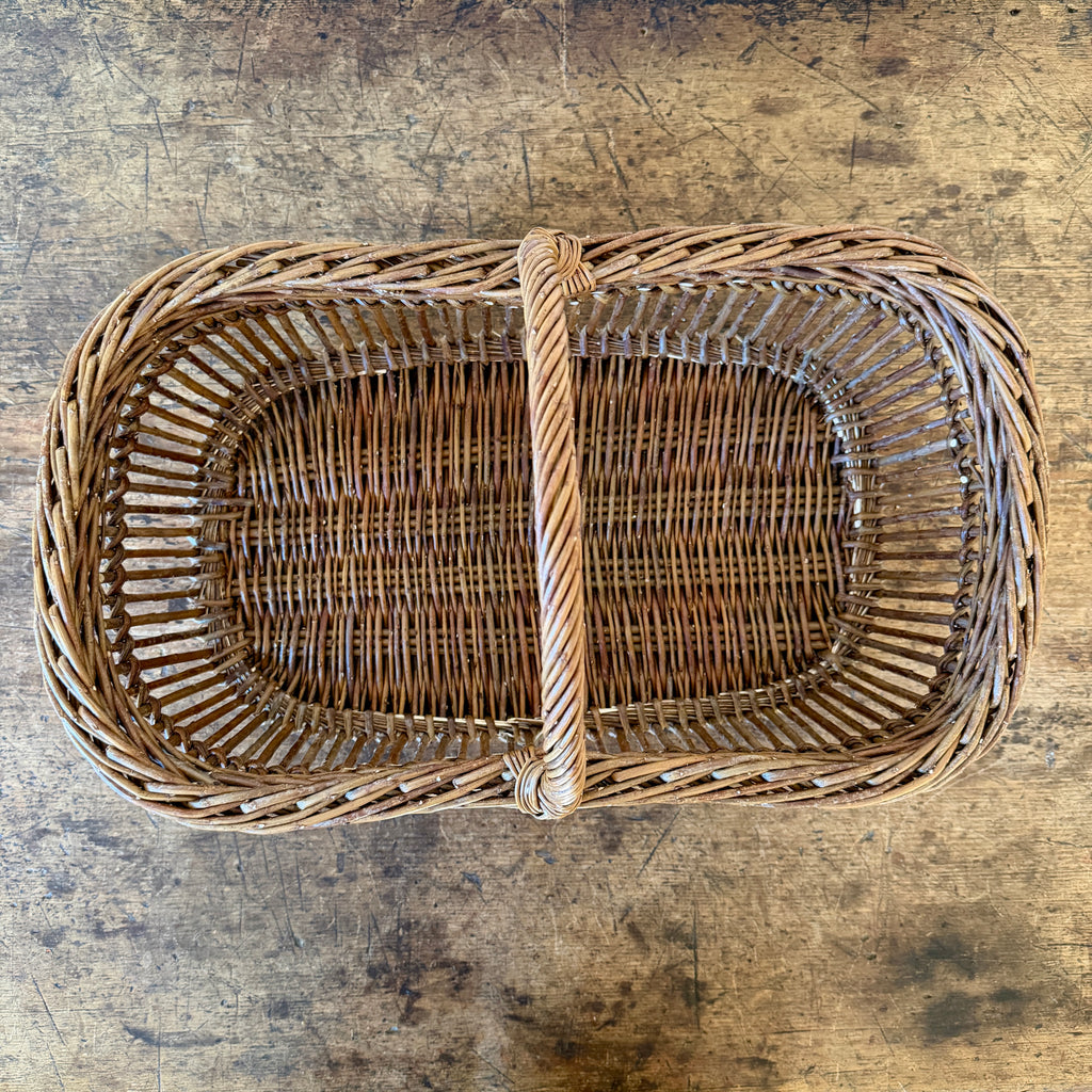 Openwork Large Wicker Butter Basket - Brown