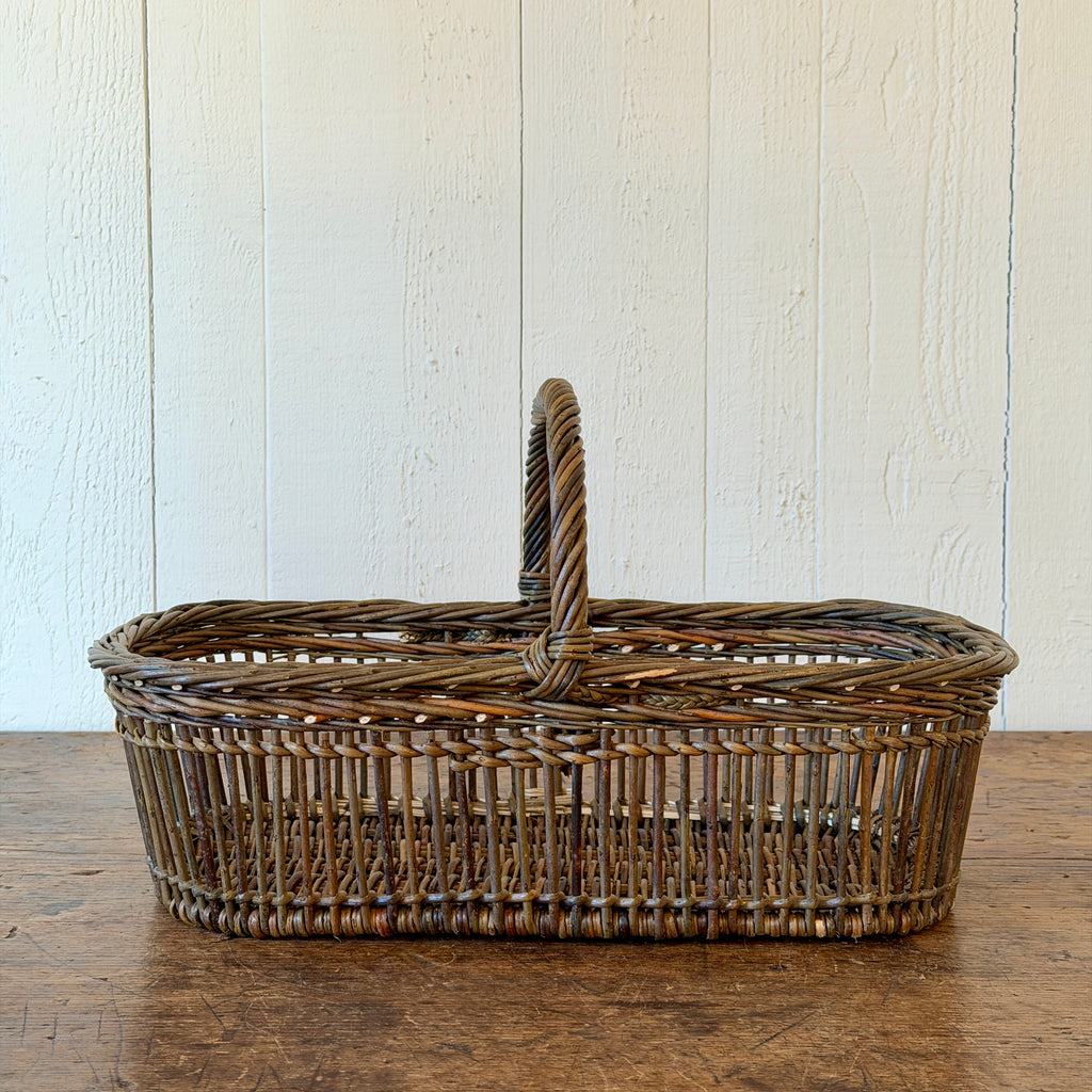 Openwork Small Wicker Butter Basket - Green