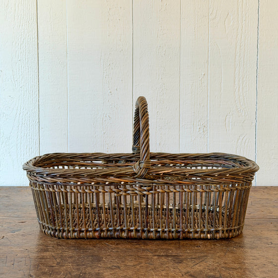 Openwork Small Wicker Butter Basket - Green