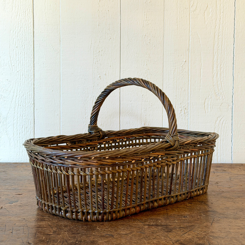 Openwork Small Wicker Butter Basket - Green