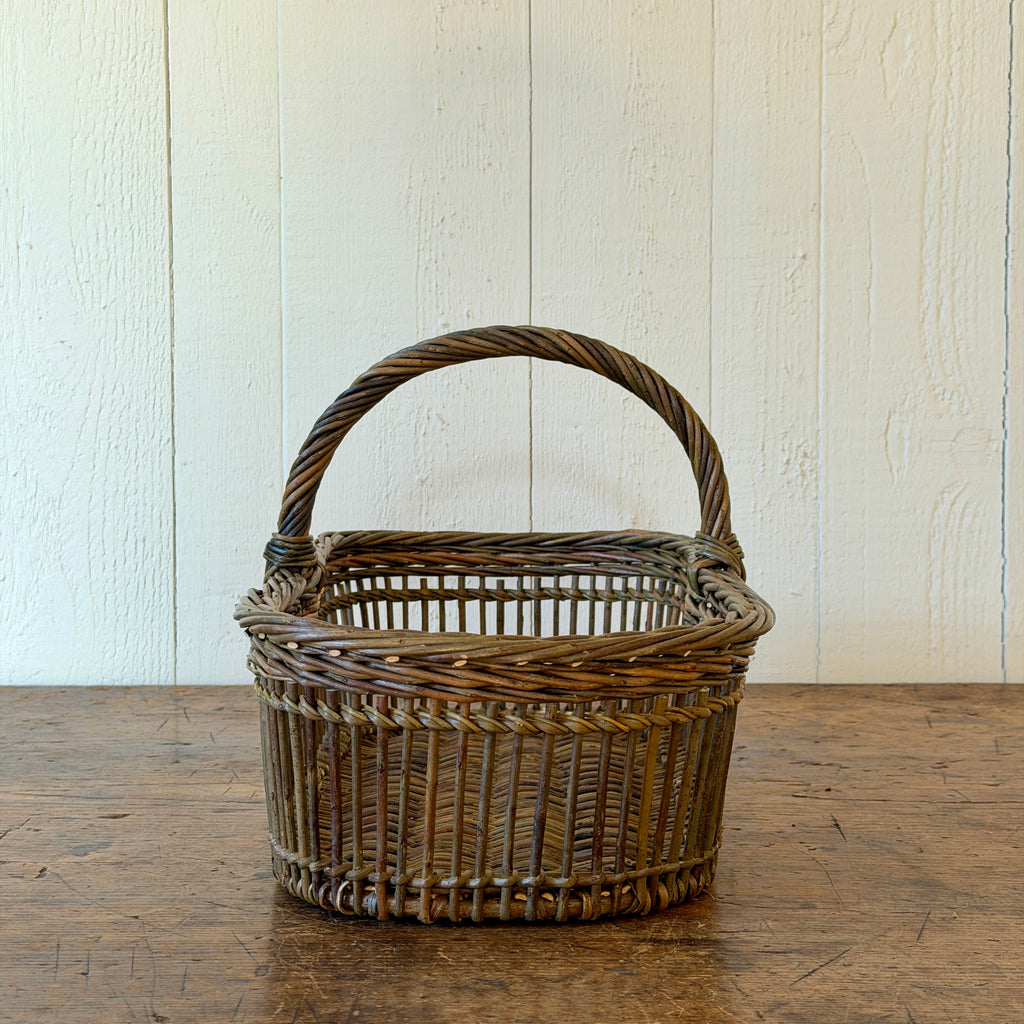 Openwork Small Wicker Butter Basket - Green