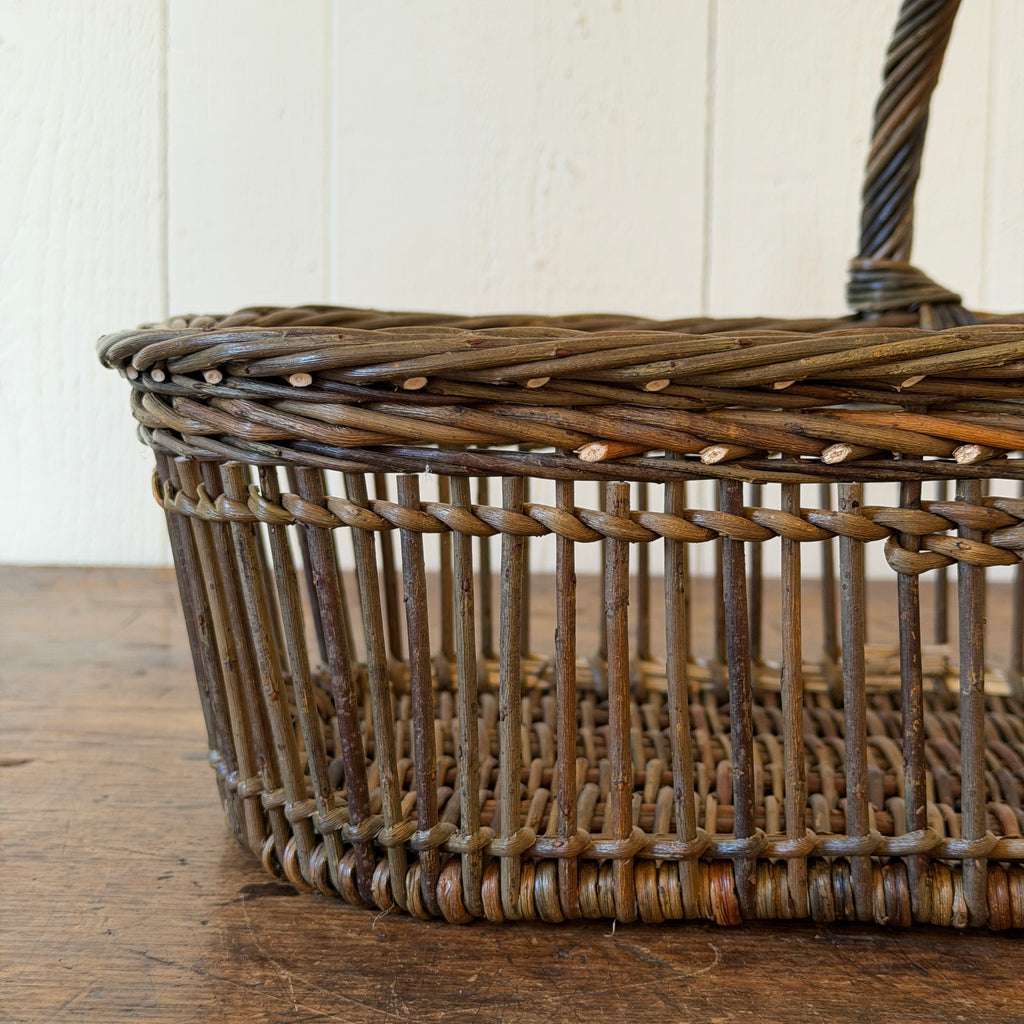 Openwork Small Wicker Butter Basket - Green