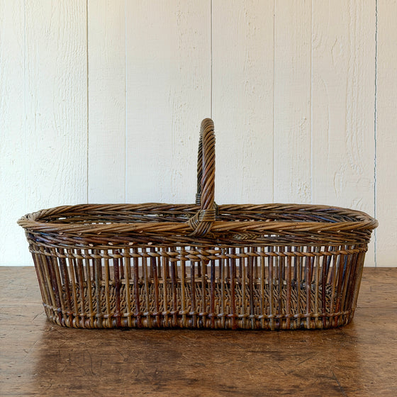 Openwork Large Wicker Butter Basket - Green