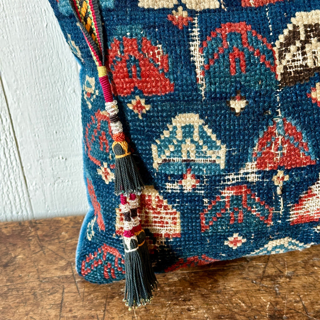 Antique Rug Pillow with Tassel