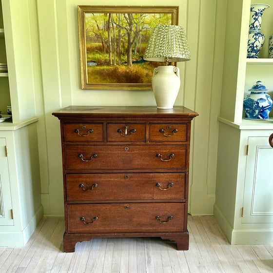 Antique Georgian Oak Chest Of Drawers