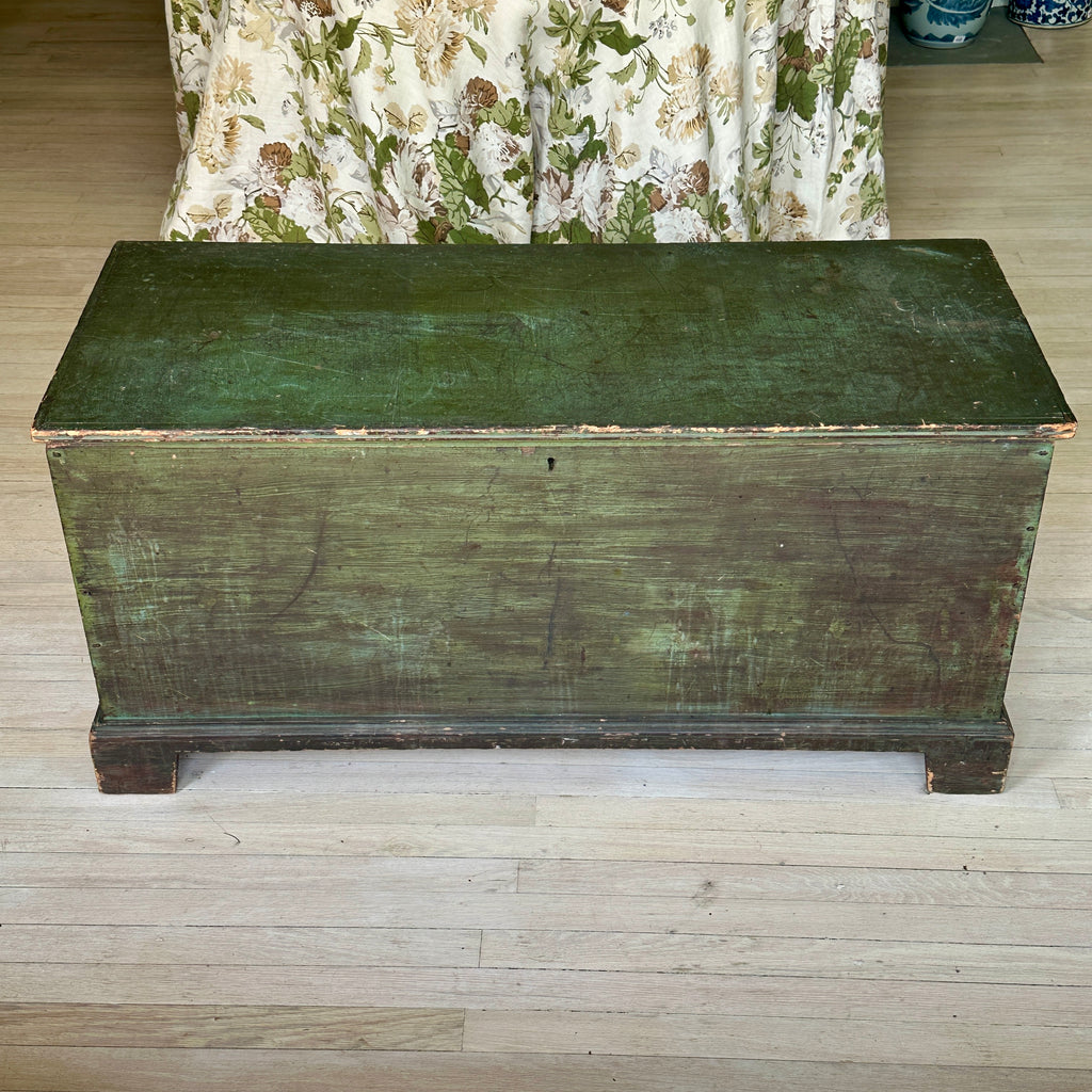 Rustic Green Painted Blanket Box