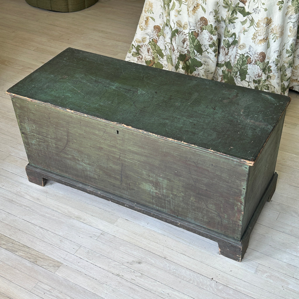 Rustic Green Painted Blanket Box
