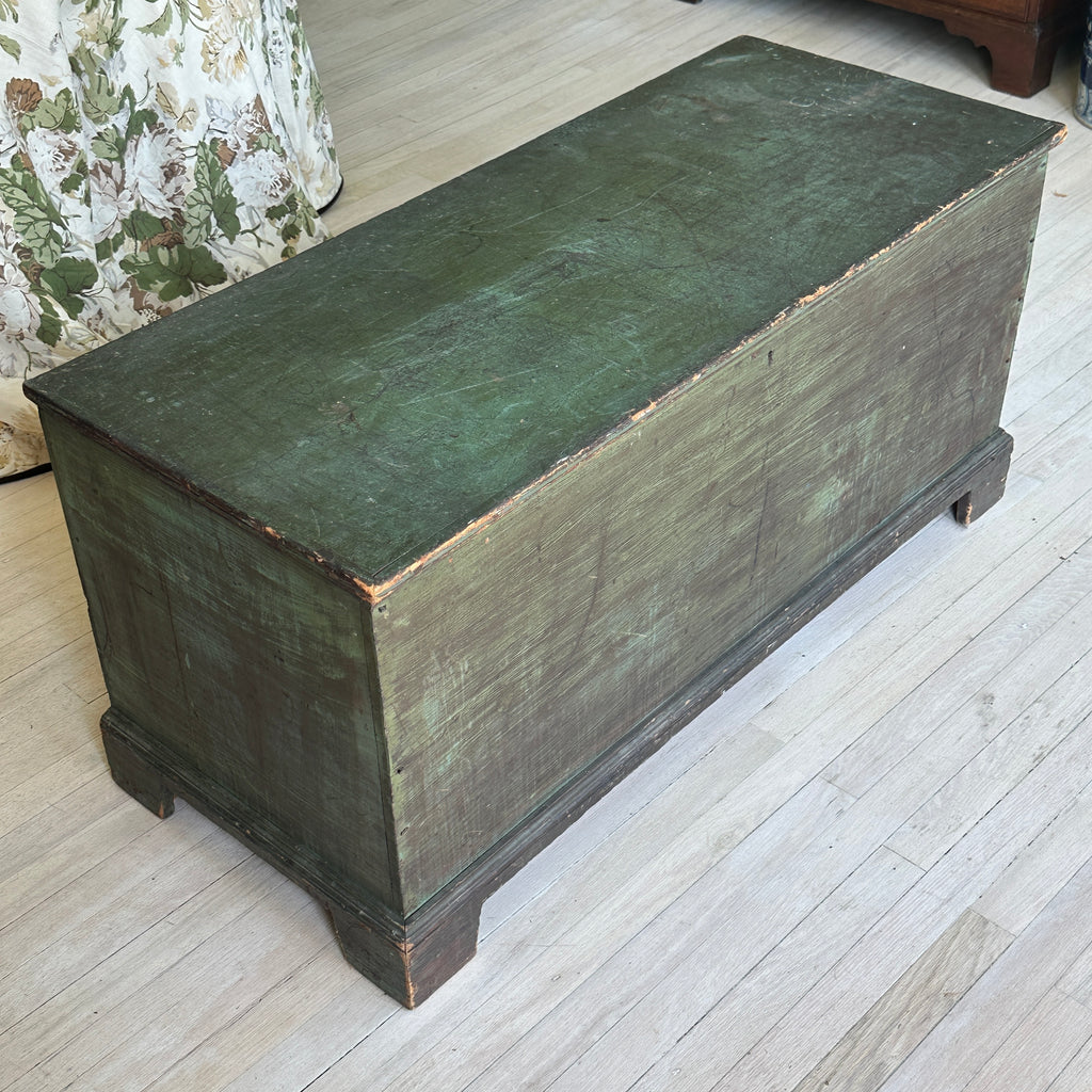 Rustic Green Painted Blanket Box