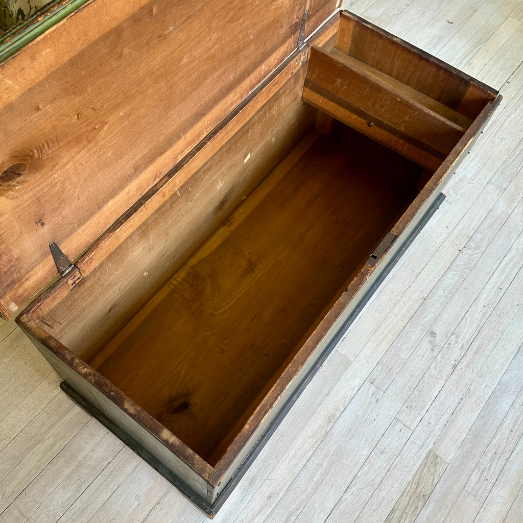 Rustic Green Painted Blanket Box