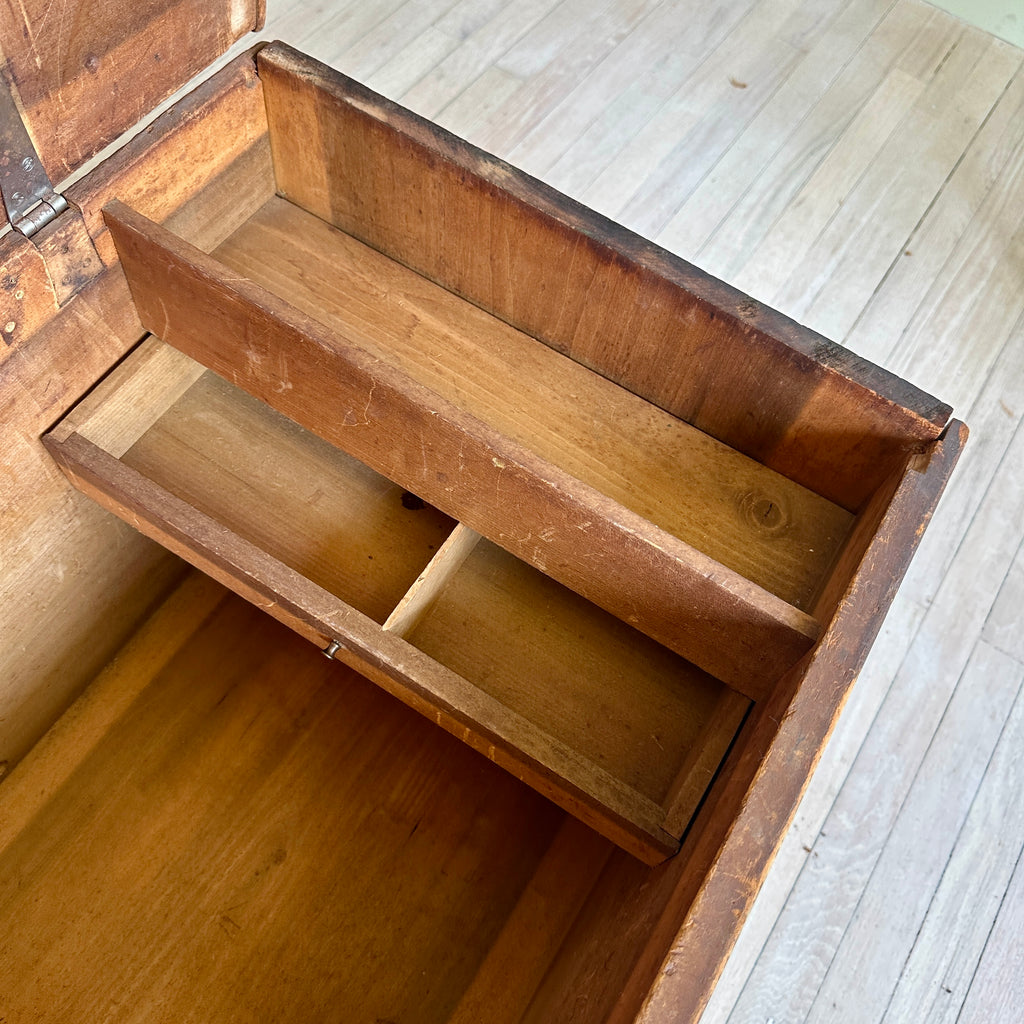 Rustic Green Painted Blanket Box