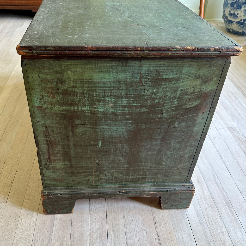 Rustic Green Painted Blanket Box