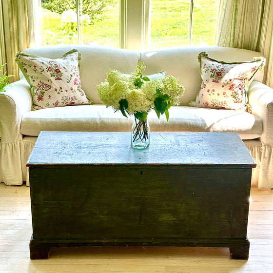 Rustic Green Painted Blanket Box