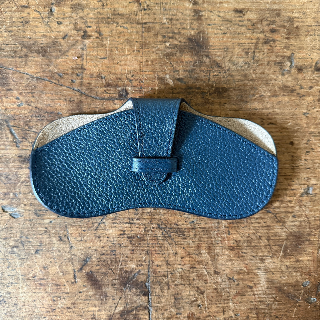 Navy Leather Glasses Case