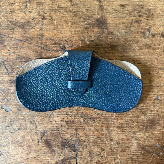 Navy Leather Glasses Case