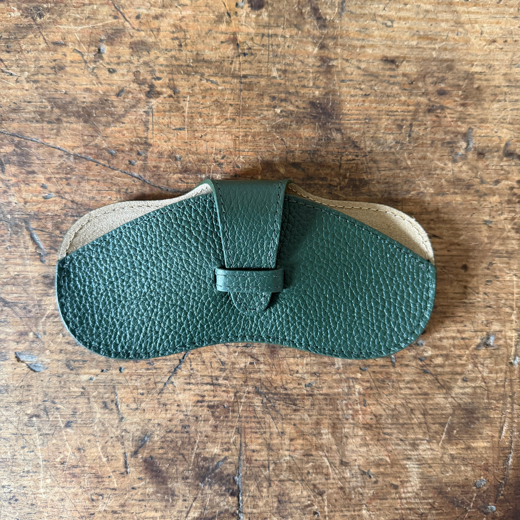Loden Green Leather Glasses Case