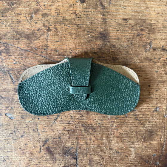 Loden Green Leather Glasses Case