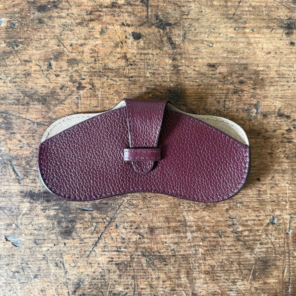 Bordeaux Leather Glasses Case