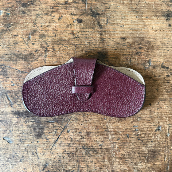 Bordeaux Leather Glasses Case
