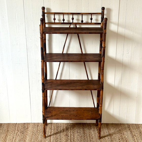 Antique Scorched Bamboo Whatnot