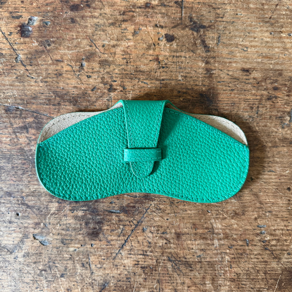 Kelly Green Leather Glasses Case