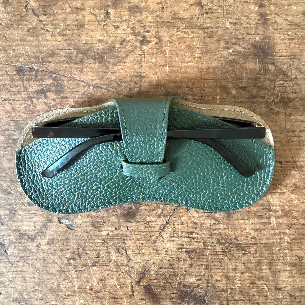 Loden Green Leather Glasses Case