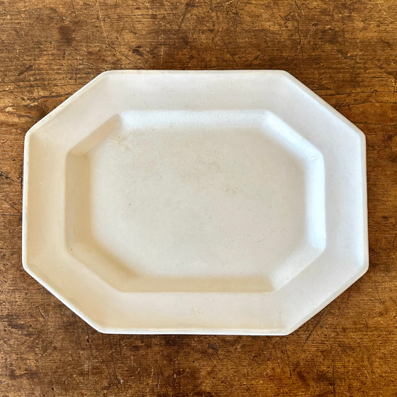 Antique Ironstone Platter with Cut Corners - 15.25"