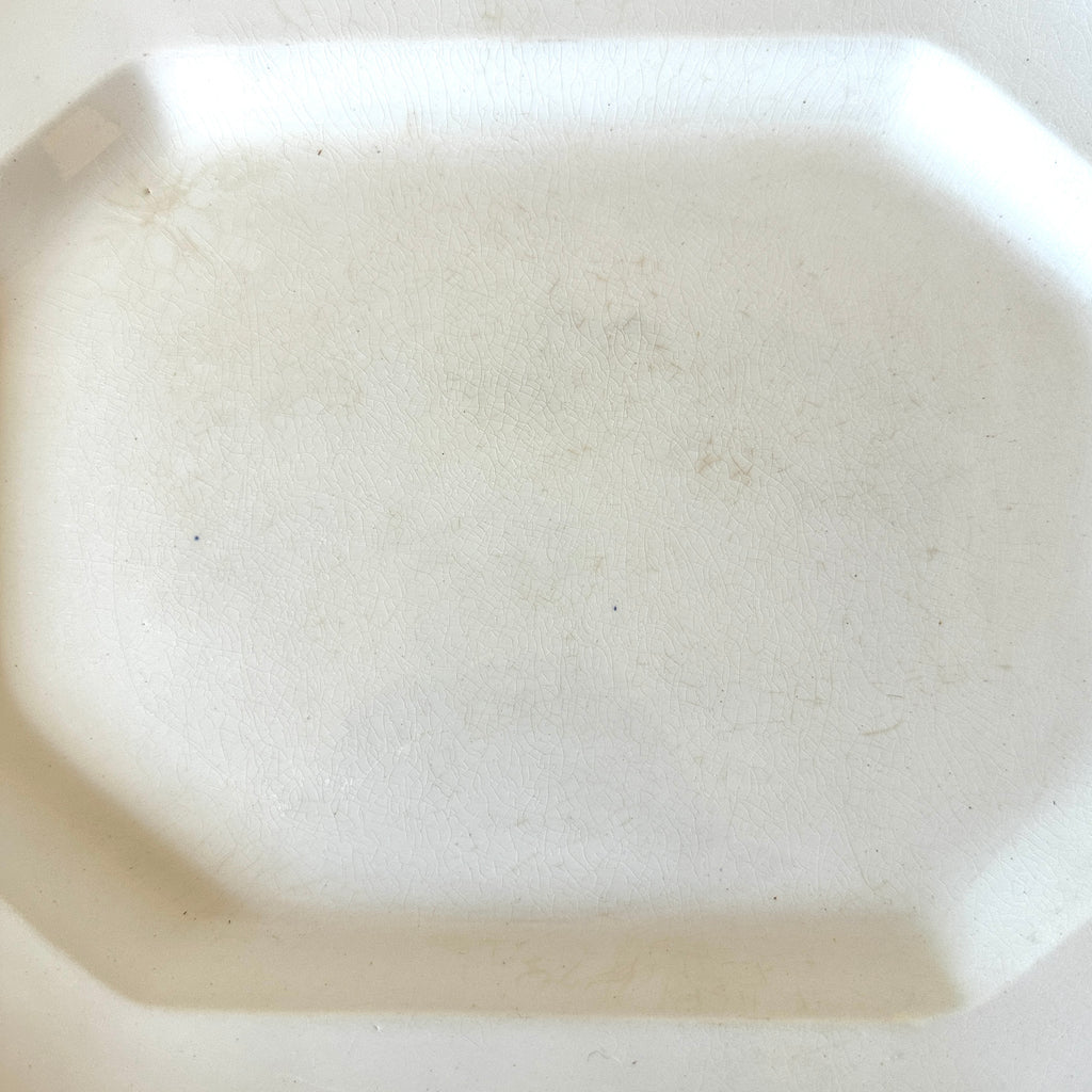 Antique Ironstone Platter with Cut Corners - 15.25"