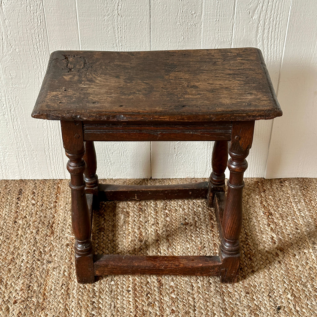 Antique English Oak Joint Stool