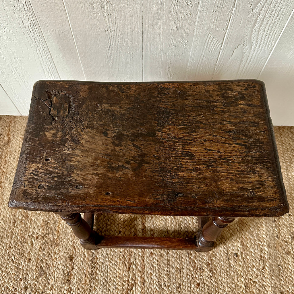 Antique English Oak Joint Stool
