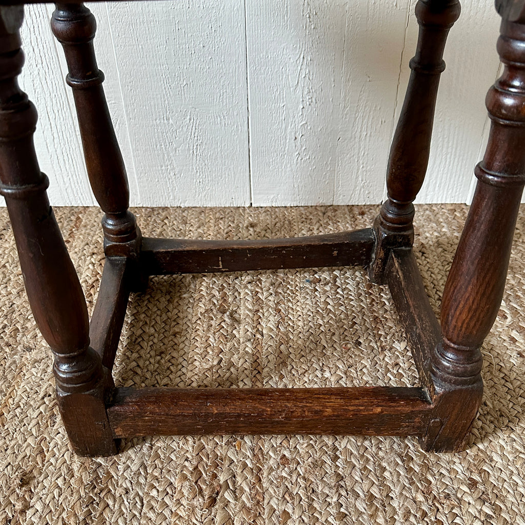 Antique English Oak Joint Stool