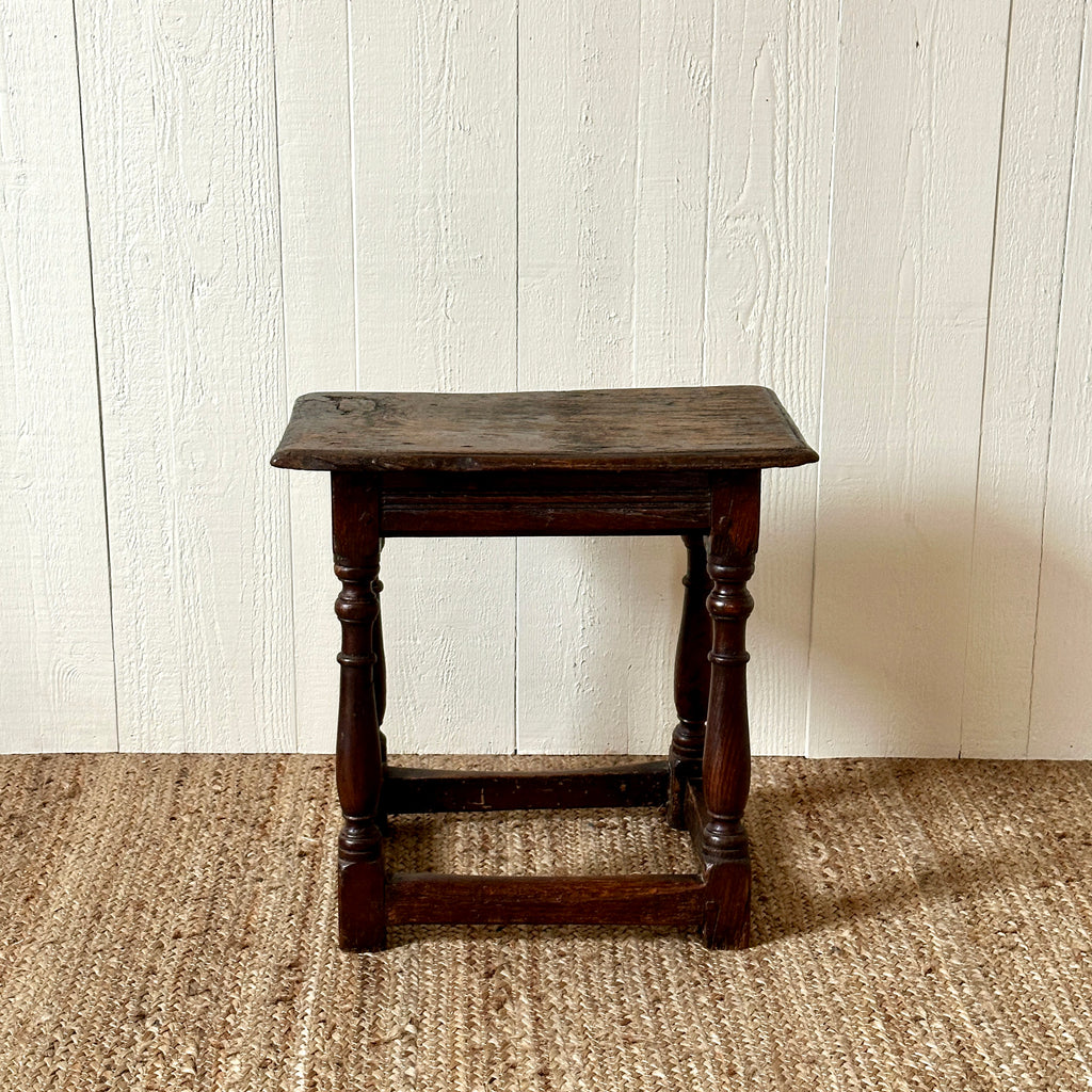Antique English Oak Joint Stool