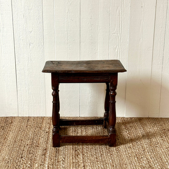 Antique English Oak Joint Stool