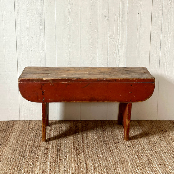 Primitive Bench with Red Painted Legs