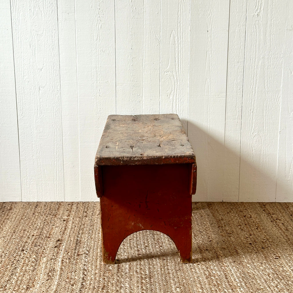 Primitive Bench with Red Painted Legs