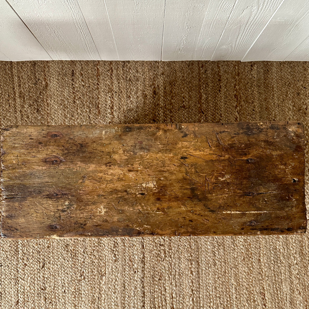 Primitive Bench with Red Painted Legs