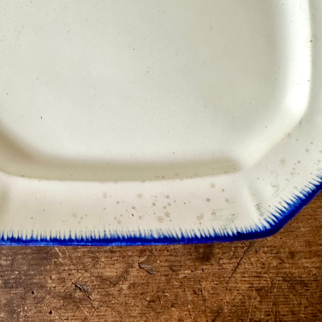 Antique Blue Feather Edge Leeds Platter - 13.5"