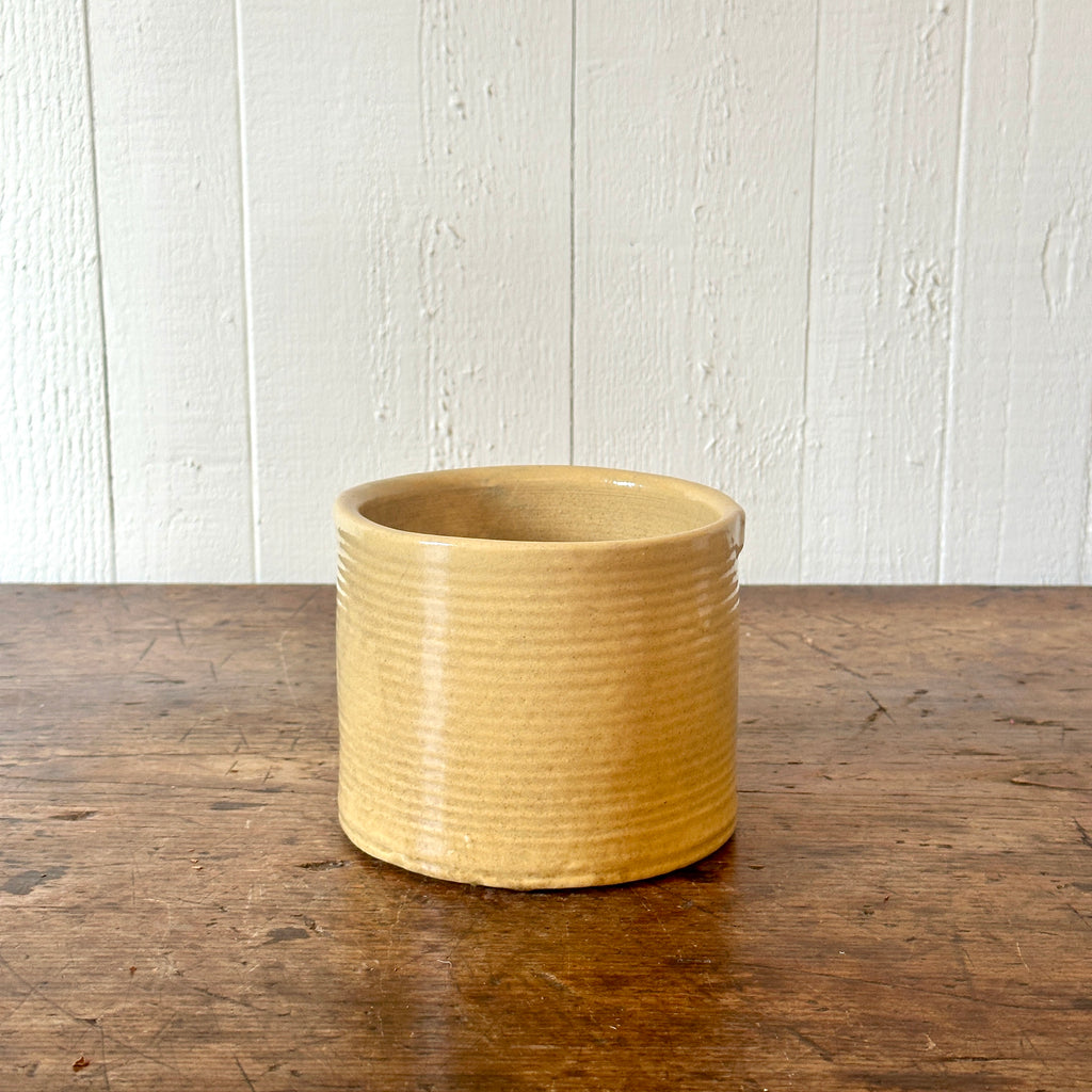 Yellowware Ribbed Crock