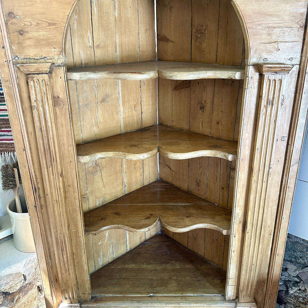 18th Century English Pine Corner Cabinet