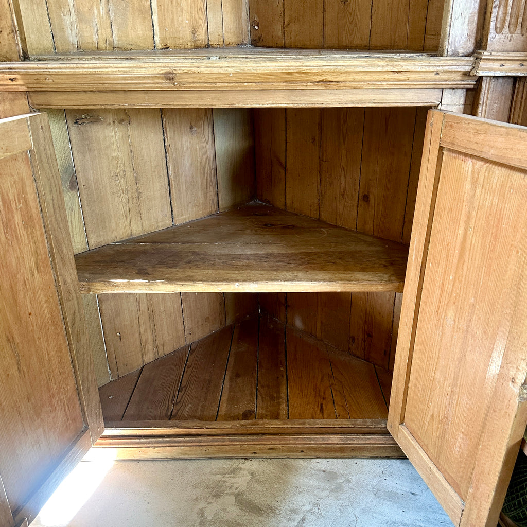 18th Century English Pine Corner Cabinet