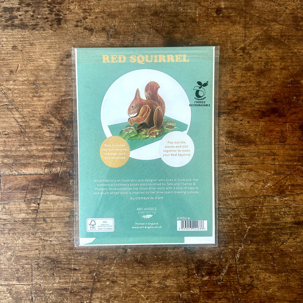 Red Squirrel Pop Out Card