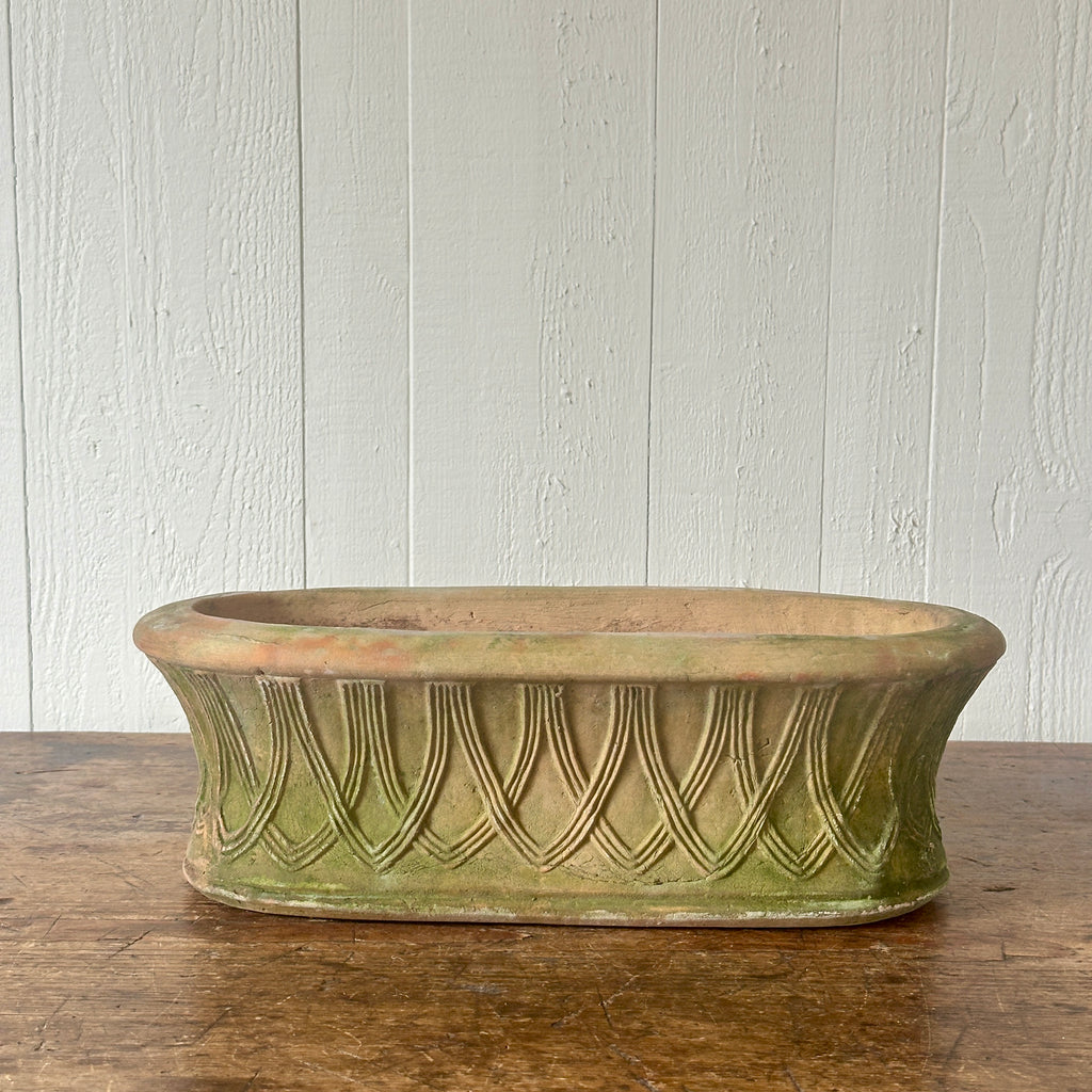 English Oval Lattice Planter