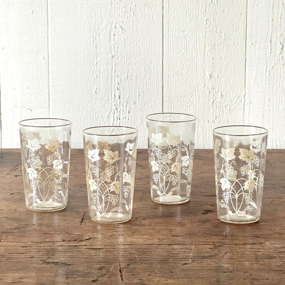 Set of Four Leafy Juice Glasses