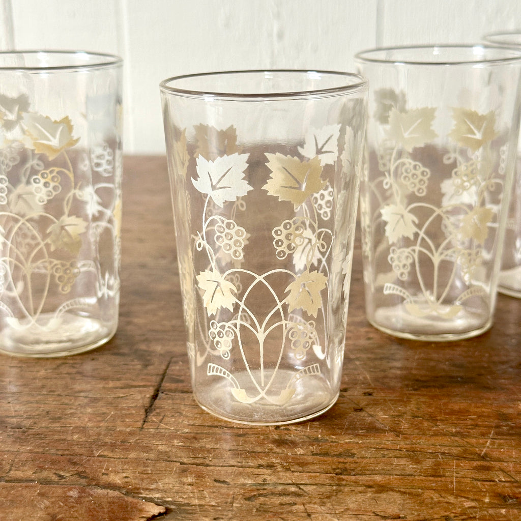 Set of Four Leafy Juice Glasses