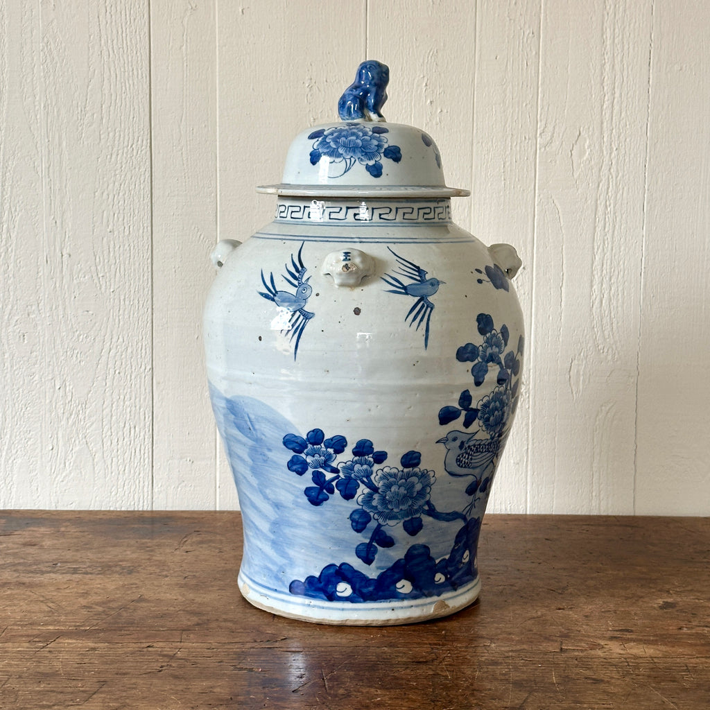 Bird and Flower Chinese Temple Jar